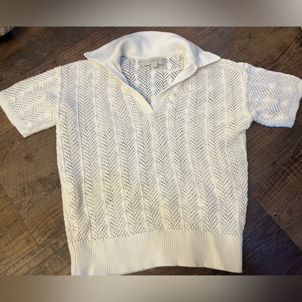 LOFT Women’s White V-Neck Sweater